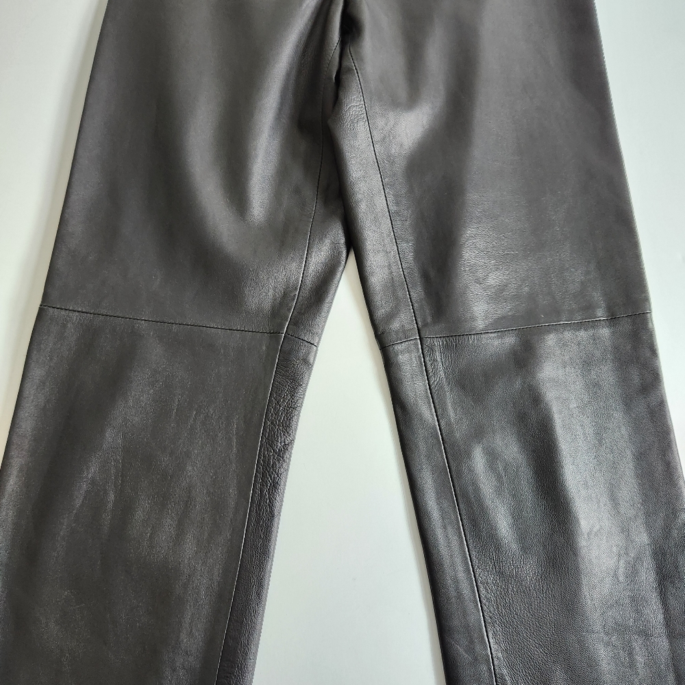 Dana Buchman Lamb Skin Leather Black Pants Size 2 - Picture 10 of 16